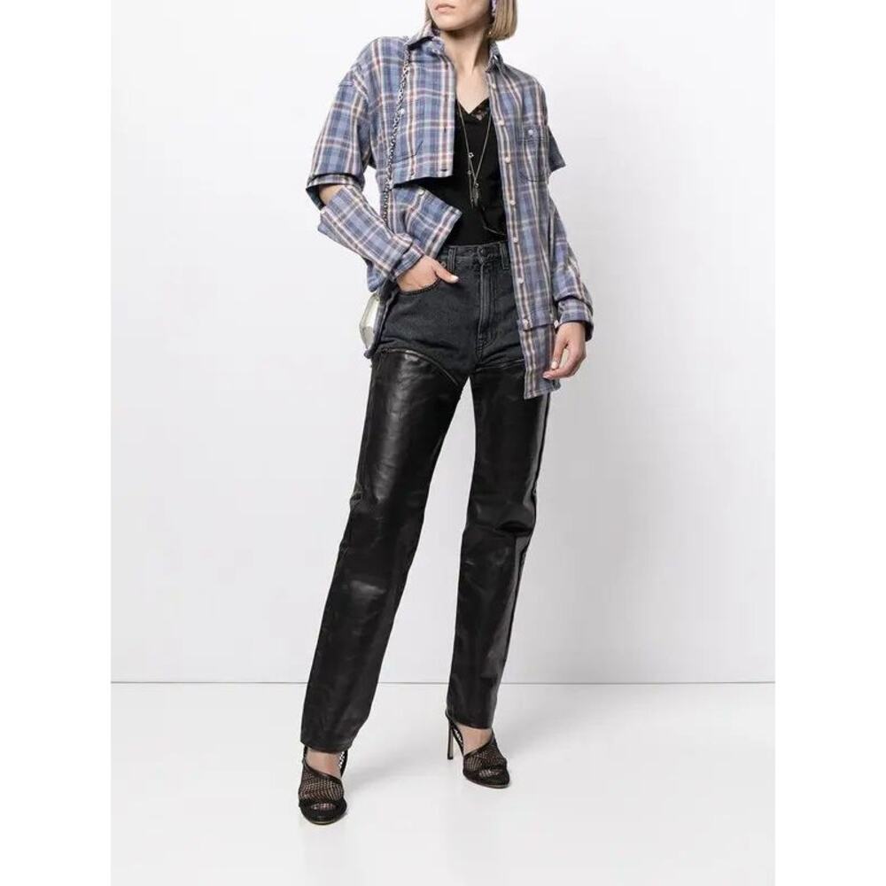 R13 Black Leather Zip Off Axl Slim Pants - Picture 5 of 16